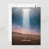 Funny UFO Abduction Tricycle Briefkaart (Voorkant / Achterkant)