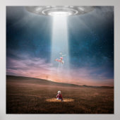 Funny UFO Abduction Tricycle Poster (Voorkant)