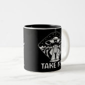 Funny UFO Alien Abduction Samenzwerm Tweekleurige Koffiemok (Voorkant rechts)