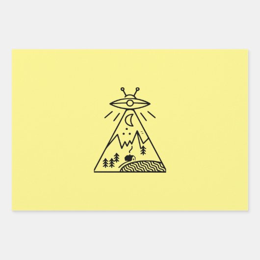 Funny Ufo, Area 51, vreemdelingenontvoering Inpakpapier Vel (Voorkant 3)