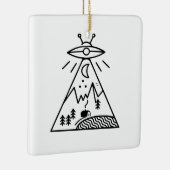 Funny Ufo, Area 51, vreemdelingenontvoering Keramisch Ornament (Rechts)