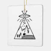 Funny Ufo, Area 51, vreemdelingenontvoering Keramisch Ornament (Links)