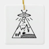 Funny Ufo, Area 51, vreemdelingenontvoering Keramisch Ornament (Voorkant)