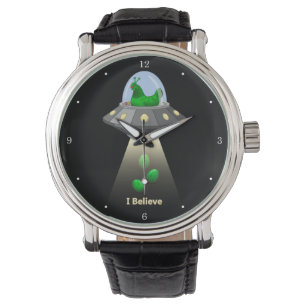 Funny UFO Green Chicken Egg Alien Abduction Horloge