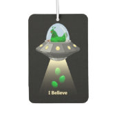Funny UFO Green Chicken Egg Alien Abduction Luchtverfrisser (Voorkant)