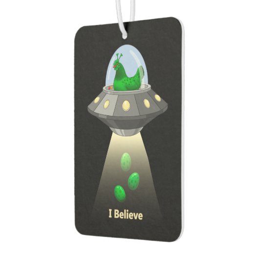 Funny UFO Green Chicken Egg Alien Abduction Luchtverfrisser (Links)