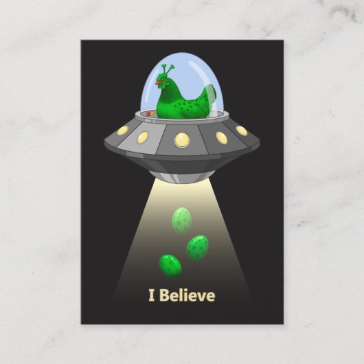 Funny UFO Green Chicken Egg Alien Abduction Visitekaartje (Voorkant)