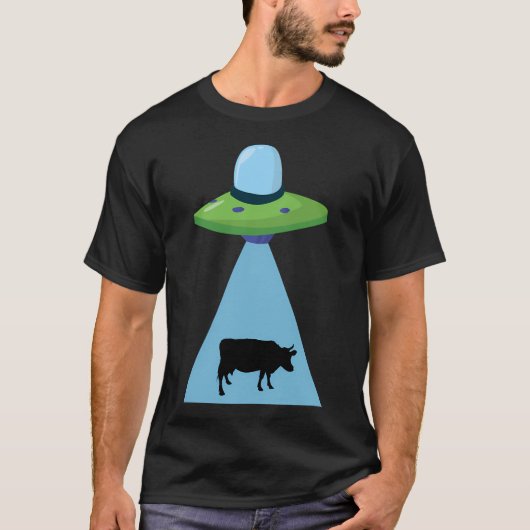 Funny Ufo Koe Abductie T-shirt (Voorkant)
