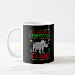 Funny Ugly All I Want For Christmas Is A Rhino T-S Koffiemok