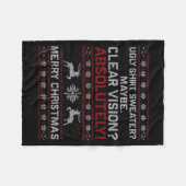 Funny Ugly Christmas Cataract Sweater Grandpa Gran Fleece Deken (Voorkant (Horizontaal))