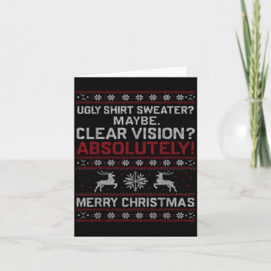 Funny Ugly Christmas Cataract Sweater Grandpa Gran Kaart (Voorkant)