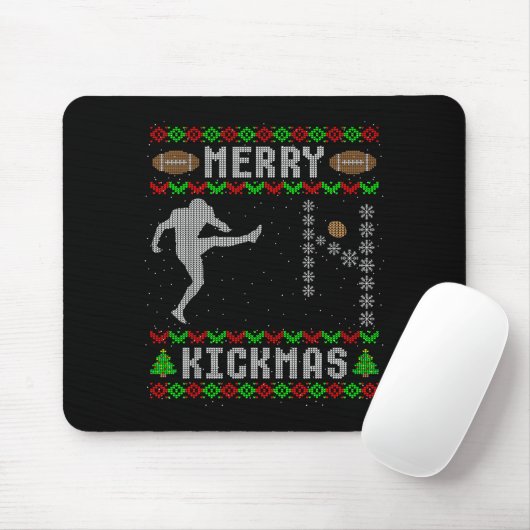 Funny Ugly Christmas Football Srt Team Kicker  Muismat (Met muis)