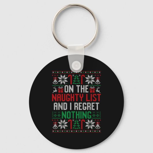 Funny Ugly Christmas I Regret Nothing Xmas Gift  Sleutelhanger (Voorkant)