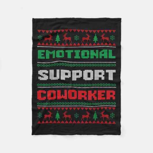 Funny Ugly Christmas Sweater Emotional Suprt Cowor Fleece Deken (Voorkant)