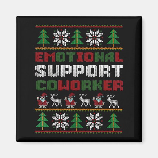 Funny Ugly Christmas Sweater Emotional Suprt Cowor Magneet (Voorkant)