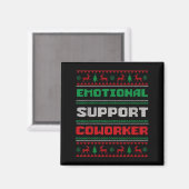Funny Ugly Christmas Sweater Emotional Suprt Cowor Magneet (Voorkant / Achterkant)