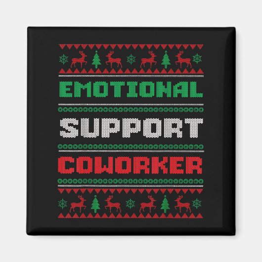 Funny Ugly Christmas Sweater Emotional Suprt Cowor Magneet (Voorkant)