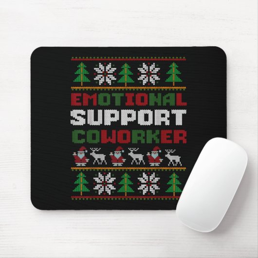 Funny Ugly Christmas Sweater Emotional Suprt Cowor Muismat (Met muis)