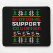Funny Ugly Christmas Sweater Emotional Suprt Cowor Muismat (Voorkant)