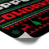 Funny Ugly Christmas Sweater Emotional Suprt Cowor Poster (Hoek)