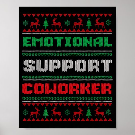 Funny Ugly Christmas Sweater Emotional Suprt Cowor Poster (Voorkant)