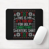 Funny Ugly Christmas Sweater Too Hot Men Teens Xma Muismat (Met muis)
