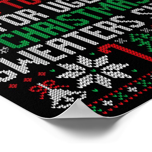 Funny Ugly Christmas Sweater Too Hot Men Teens Xma Poster (Hoek)