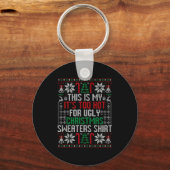 Funny Ugly Christmas Sweater Too Hot Men Teens Xma Sleutelhanger (Voorkant)