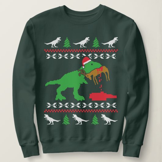 Funny Ugly Christmas Sweater Trex Reindeer Ugly Xm (Design voorkant)
