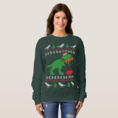 Funny Ugly Christmas Sweater Trex Reindeer Ugly Xm (Voorkant volledig)
