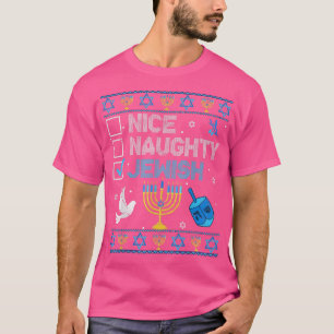 Funny Ugly Hanukkah Sweater Chanukah Jew Nice Naug T-shirt