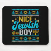 Funny Ugly Hanukkah Sweater Nice Jewish Boy Matchi Muismat (Voorkant)
