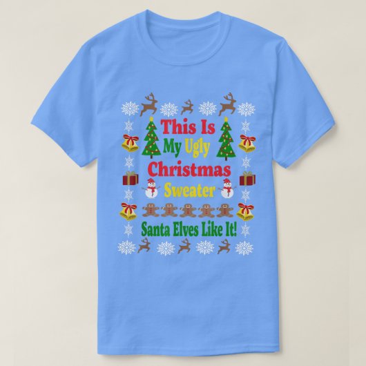 Funny Ugly Kerstkerst Sweater Family T-shirt (Design voorkant)