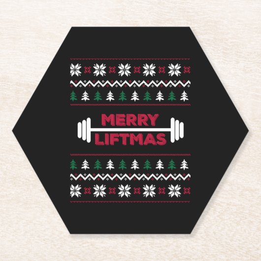 Funny Ugly Kerstmis die sportfilm optilt - Kartonnen Onderzetters (Voorkant)