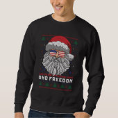 Funny Ugly KerstSweater American Flag Santa Trui (Voorkant)