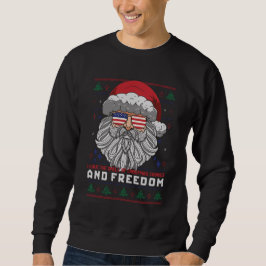 Funny Ugly KerstSweater American Flag Santa Trui