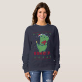 Funny Ugly KerstSweater Cute T-Rex Dinosaur Trui (Voorkant volledig)