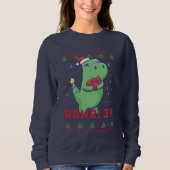 Funny Ugly KerstSweater Cute T-Rex Dinosaur Trui (Voorkant)