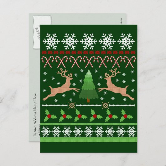 Funny Ugly KerstSweater Feestdagenkaart (Voorkant / Achterkant)