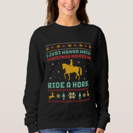 Funny Ugly KerstSweater Horseriding Horse Trui