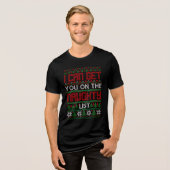 Funny Ugly KerstSweater Naughty List Knit Tri-Blend Shirt (Voorkant volledig)