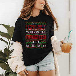 Funny Ugly KerstSweater Naughty List Knit Tri-Blend Shirt