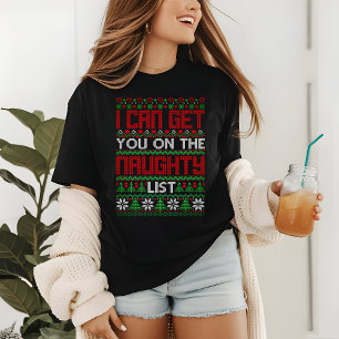 Funny Ugly KerstSweater Naughty List Knit Tri-Blend Shirt