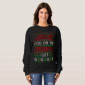 Funny Ugly KerstSweater Naughty List Knit Trui (Voorkant volledig)