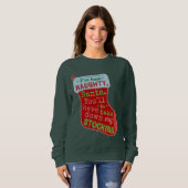 Funny Ugly KerstSweater Naughty Stocking Joke Trui (Voorkant volledig)
