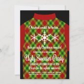 Funny Ugly KerstSweater Party Invitation Kaart (Voorkant)
