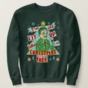 Funny Ugly KerstSweater Retro Drink Man Trui