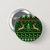 Funny Ugly KerstSweater Ronde Button 5,7 Cm (Voorkant /achterkant)