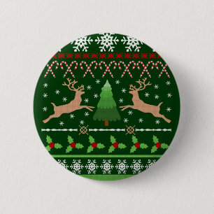 Funny Ugly KerstSweater Ronde Button 5,7 Cm