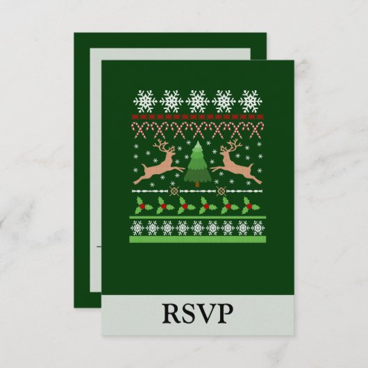 Funny Ugly KerstSweater RSVP Kaartje (Voorkant / Achterkant)